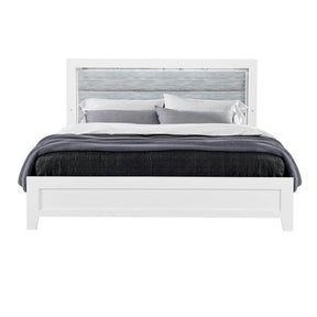 Modern White Rubber Wood Bed Frame With LED Lighting - Omega Lifestyles