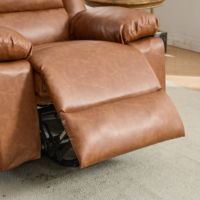 Medium-Firm PU Leather Remote-Controlled Heating Massage Recliner - Omega Lifestyles