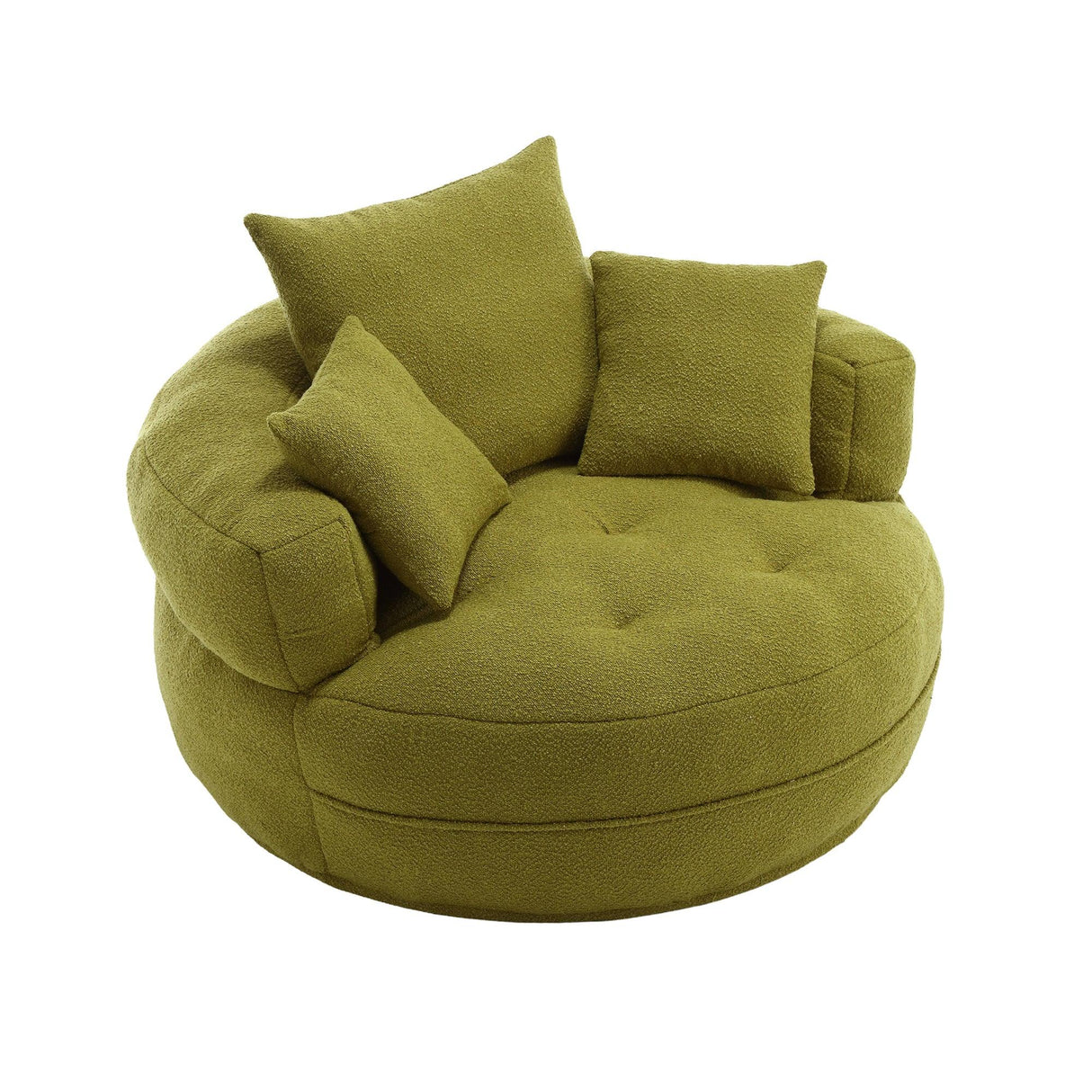 Modern Chenille Circular Sponge Sofa With Throw Pillows - Omega Lifestyles