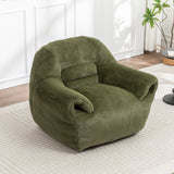 Faux Fur Comfy Bean Bag Chair With Back Support Green - Omega Lifestyles