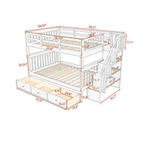 Full-Over-Full Solid Wood Stairway Bunk Bed With Storage - Omega Lifestyles