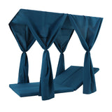 Waterproof Blue Daybed Cushion And Curtains Set