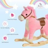 Interactive Pink Plush Baby Rocking Horse Toy - Omega Lifestyles