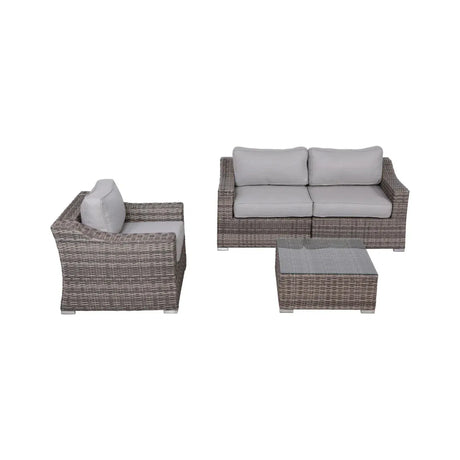 Outdoor Wicker 3-Person Seating Set With Cushions - Omega Lifestyles