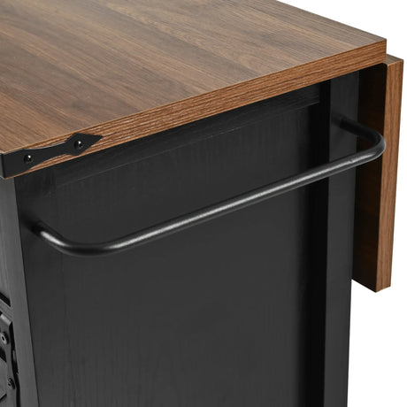 Farmhouse Kitchen Island Rolling Cart With Power Outlet - Omega Lifestyles