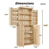 Modern Fluted Walnut Pantry Cabinet With Shelves - Omega Lifestyles