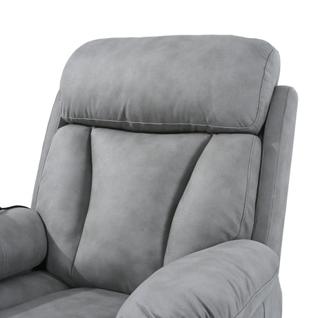 Power Lift Light Gray Fabric Recliner Chair With Remote - Omega Lifestyles