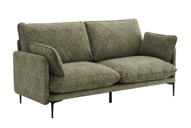 Green Chenille Compressed Cushion 2-Seat Sofa - Omega Lifestyles