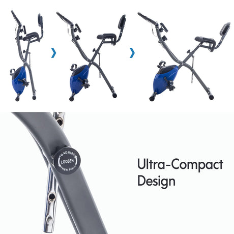 Folding Magnetic Resistance Exercise Bike With Arm Bands - Omega Lifestyles