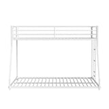 Matte White Metal Twin Over Full Low Bunk Bed - Omega Lifestyles