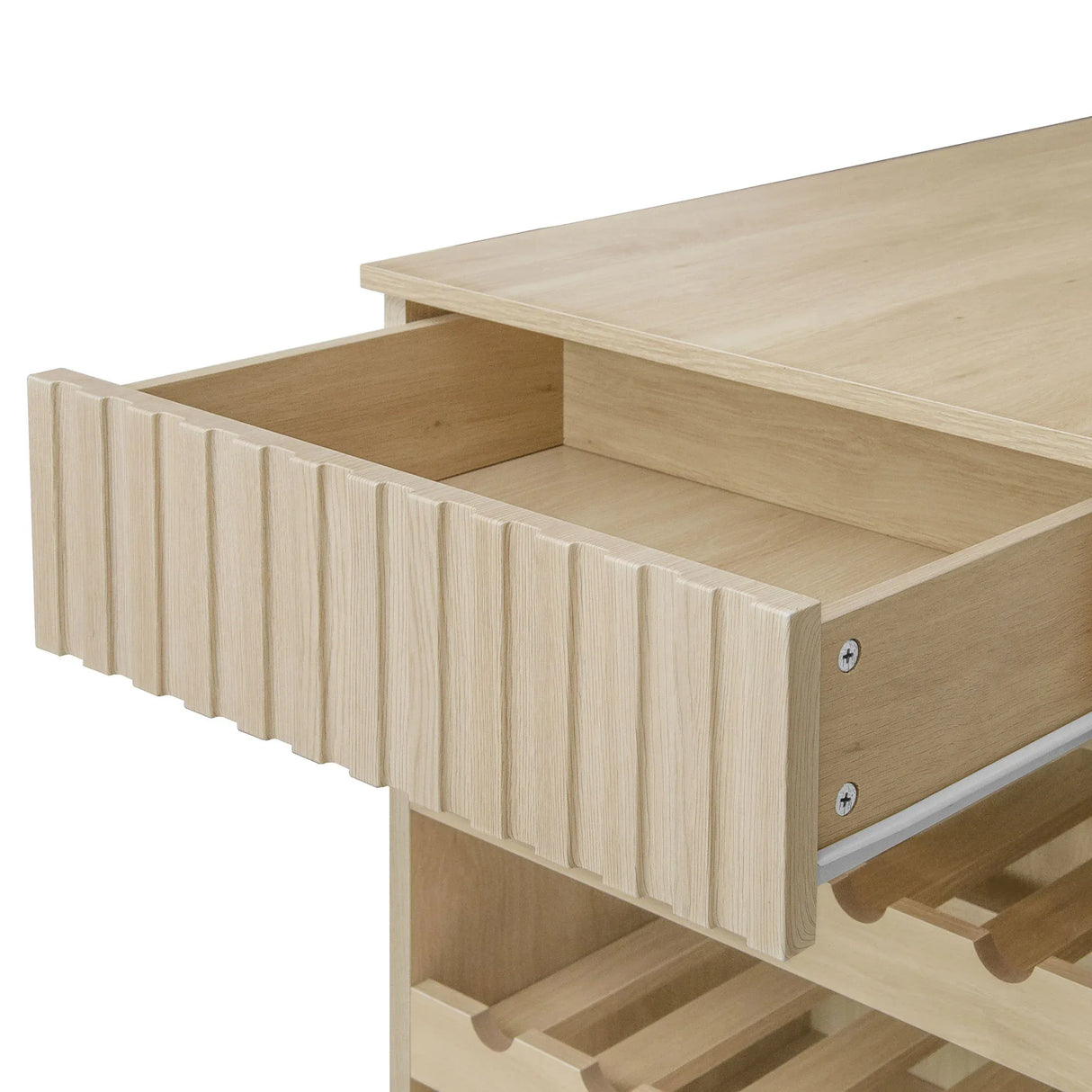 Rolling Kitchen Island Cart With Wine Rack Drawer - Omega Lifestyles