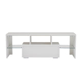 Modern White LED Backlit Particle Board TV Console - Sleep Galleria