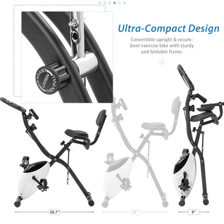 Folding Magnetic Resistance Exercise Bike With LCD Display - Omega Lifestyles