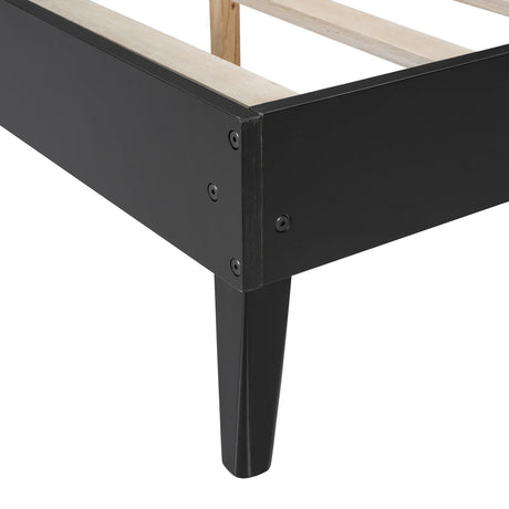 Queen Solid Wood Platform Bed Frame With Nightstands And Lamps - Omega Lifestyles