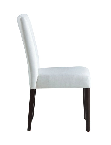 Set Of 2 White Synthetic Wood Padded Side Chairs - Omega Lifestyles