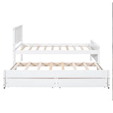 Twin Platform Bed With Trundle And Storage Drawers - Omega Lifestyles