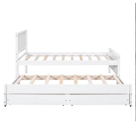 Twin Platform Bed With Trundle And Storage Drawers - Omega Lifestyles