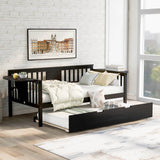 Twin Solid Wood Daybed With Trundle Espresso - Omega Lifestyles