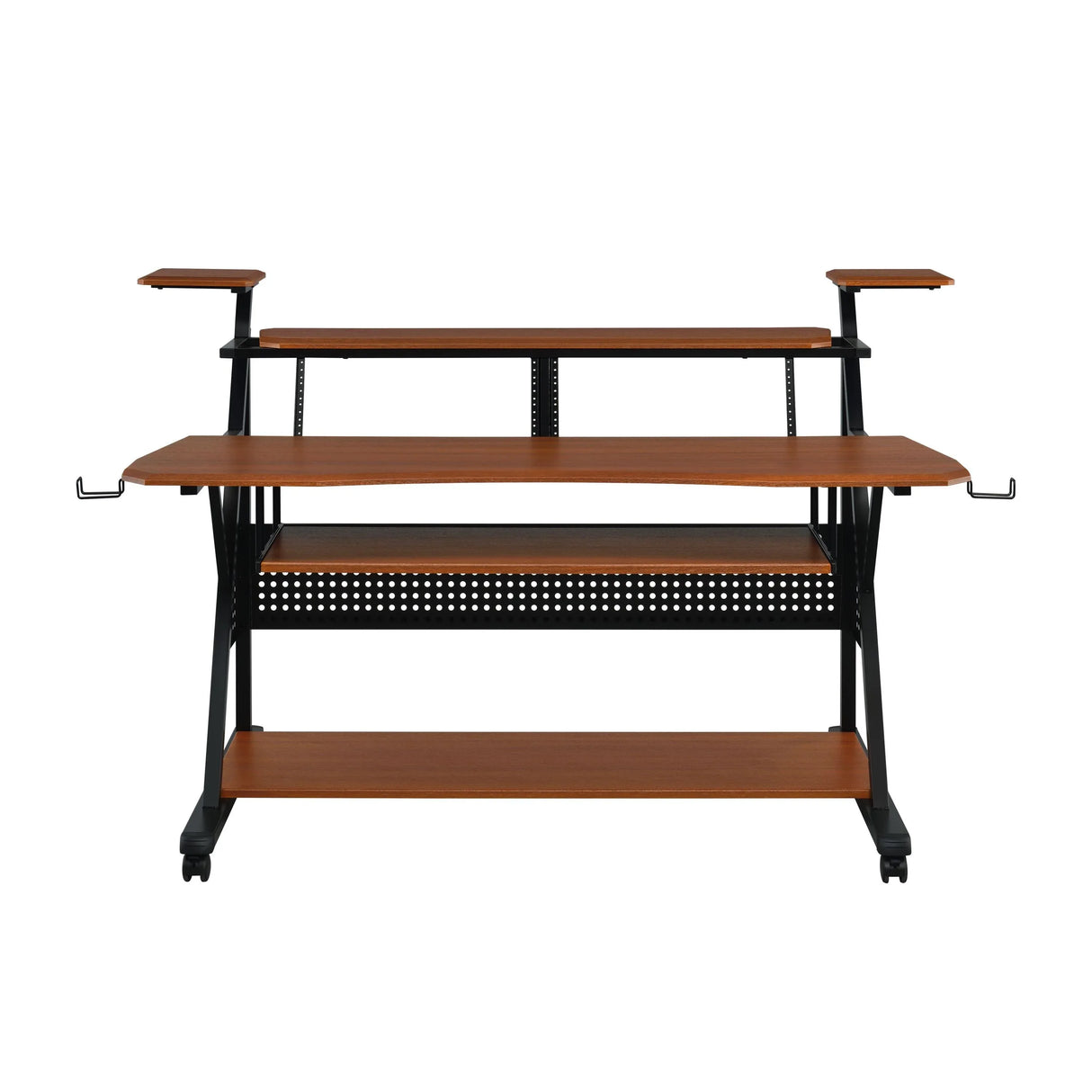 Cherry Finish Synthetic Wood Music Desk With Keyboard Tray - Omega Lifestyles