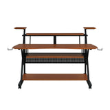 Cherry Finish Synthetic Wood Music Desk With Keyboard Tray - Omega Lifestyles