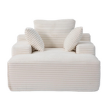 Oversized Plush Corduroy Memory Foam Chaise Lounge Chair