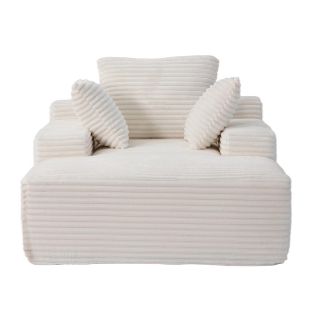 Oversized Plush Corduroy Memory Foam Chaise Lounge Chair