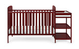 Solid Wood Cherry Crib With Attached Changing Table - Omega Lifestyles