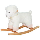 Plush White Lamb Kids Rocking Animal Chair - Omega Lifestyles