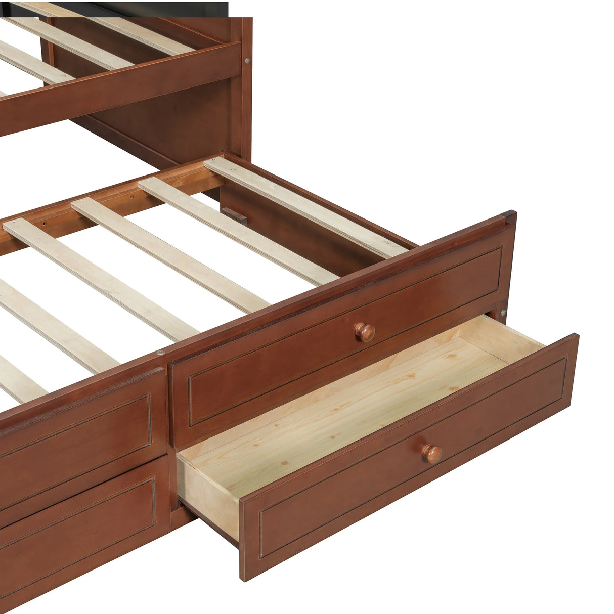 Twin Daybed With Trundle And Storage Drawers Walnut - Omega Lifestyles