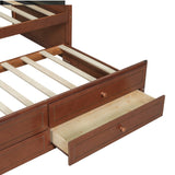 Twin Daybed With Trundle And Storage Drawers Walnut - Omega Lifestyles