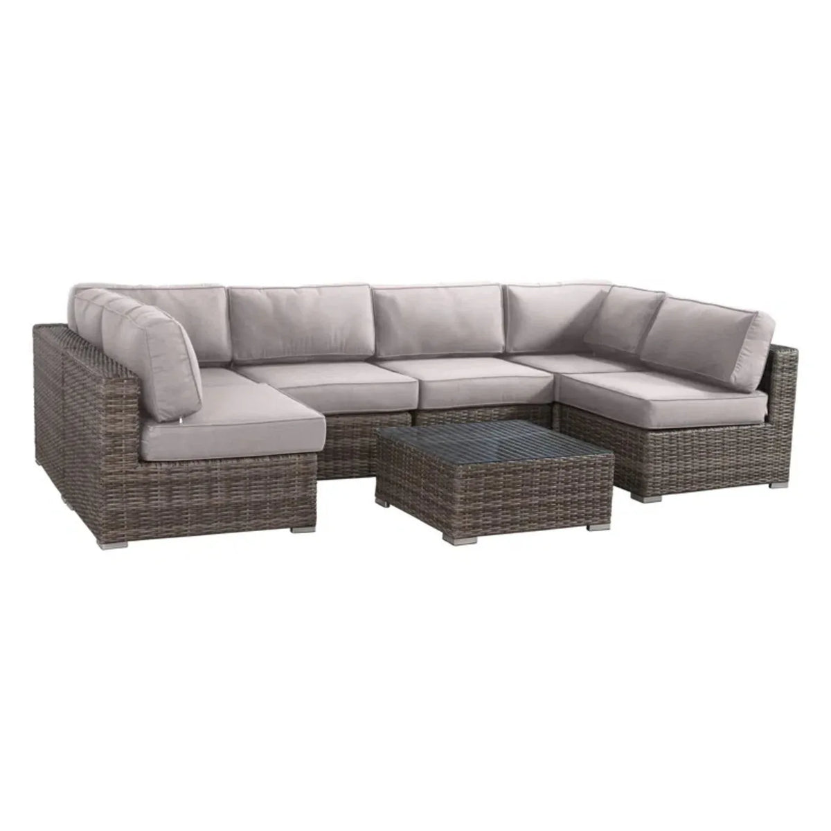 6-Person Fully Assembled Rattan Wicker Sectional Seating Group - Omega Lifestyles