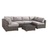 6-Person Fully Assembled Rattan Wicker Sectional Seating Group - Omega Lifestyles