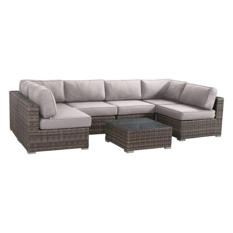 6-Person Fully Assembled Rattan Wicker Sectional Seating Group - Omega Lifestyles