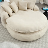 Oversized Chenille Memory Foam Bean Bag Sofa With Pillows - Omega Lifestyles