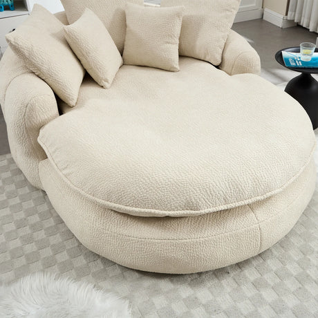 Oversized Chenille Memory Foam Bean Bag Sofa With Pillows - Omega Lifestyles