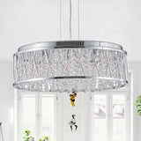 Modern Round Crystal Chandelier 19-Inch Flush Mount Light - Omega Lifestyles