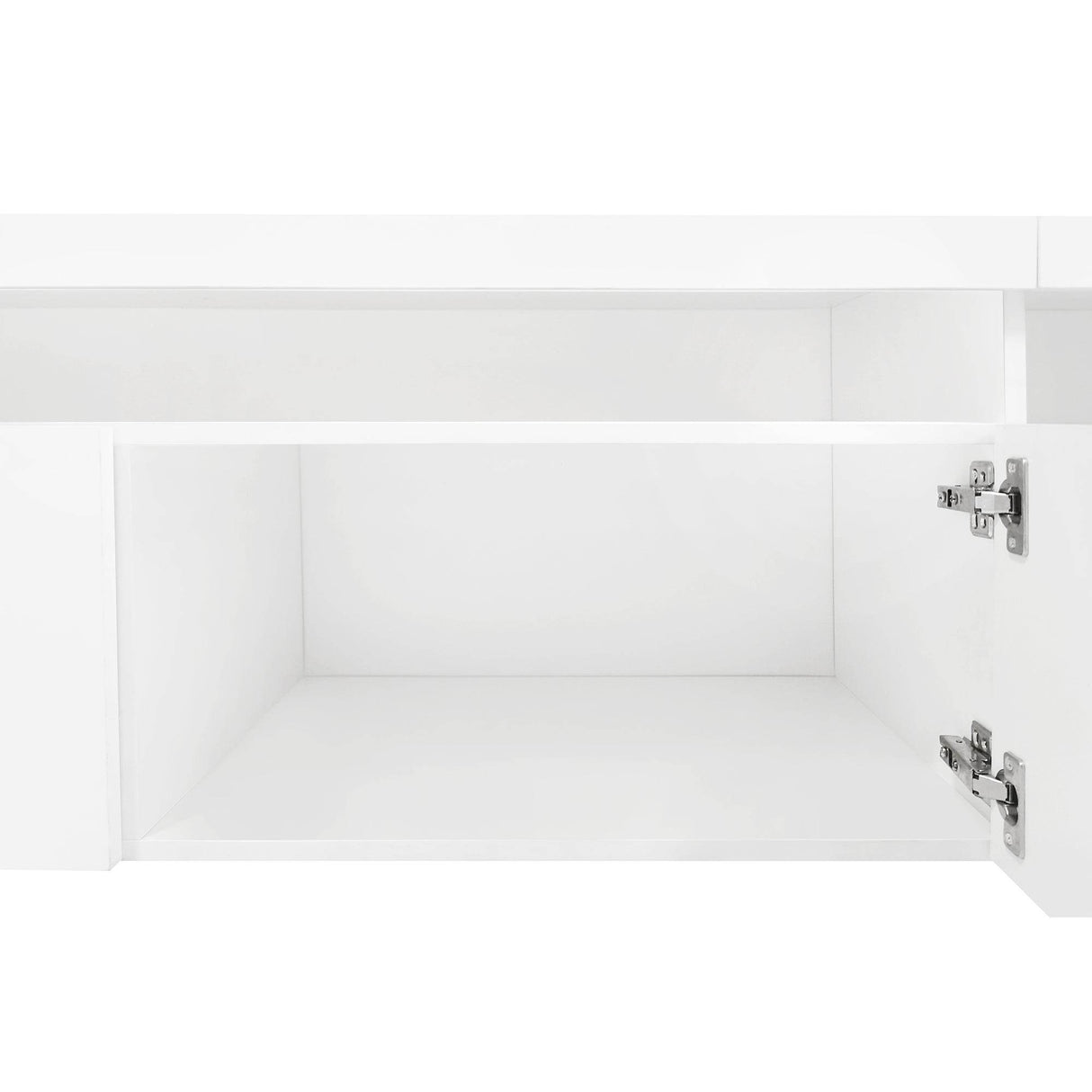 White Modern LED Light Particle Board TV Stand - Sleep Galleria