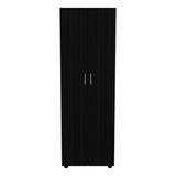 Black Wengue Rectangular Armoire With Three Shelves - Omega Lifestyles