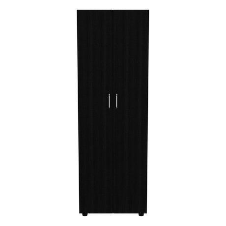 Black Wengue Rectangular Armoire With Three Shelves - Omega Lifestyles