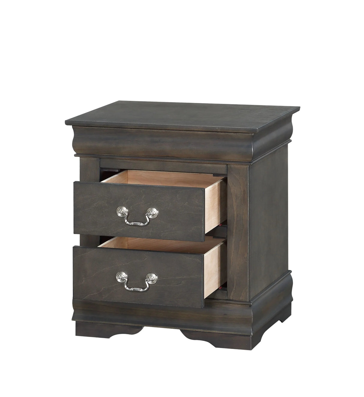 Dark Gray Synthetic Wood Modern Storage Nightstand - Omega Lifestyles