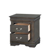 Dark Gray Synthetic Wood Modern Storage Nightstand - Omega Lifestyles