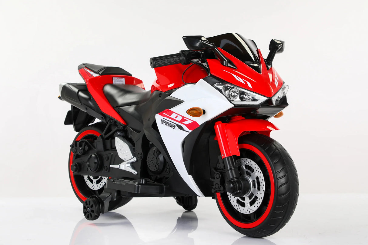 12V Electric Kids Ride-On Motorcycle With Training Wheels - Omega Lifestyles