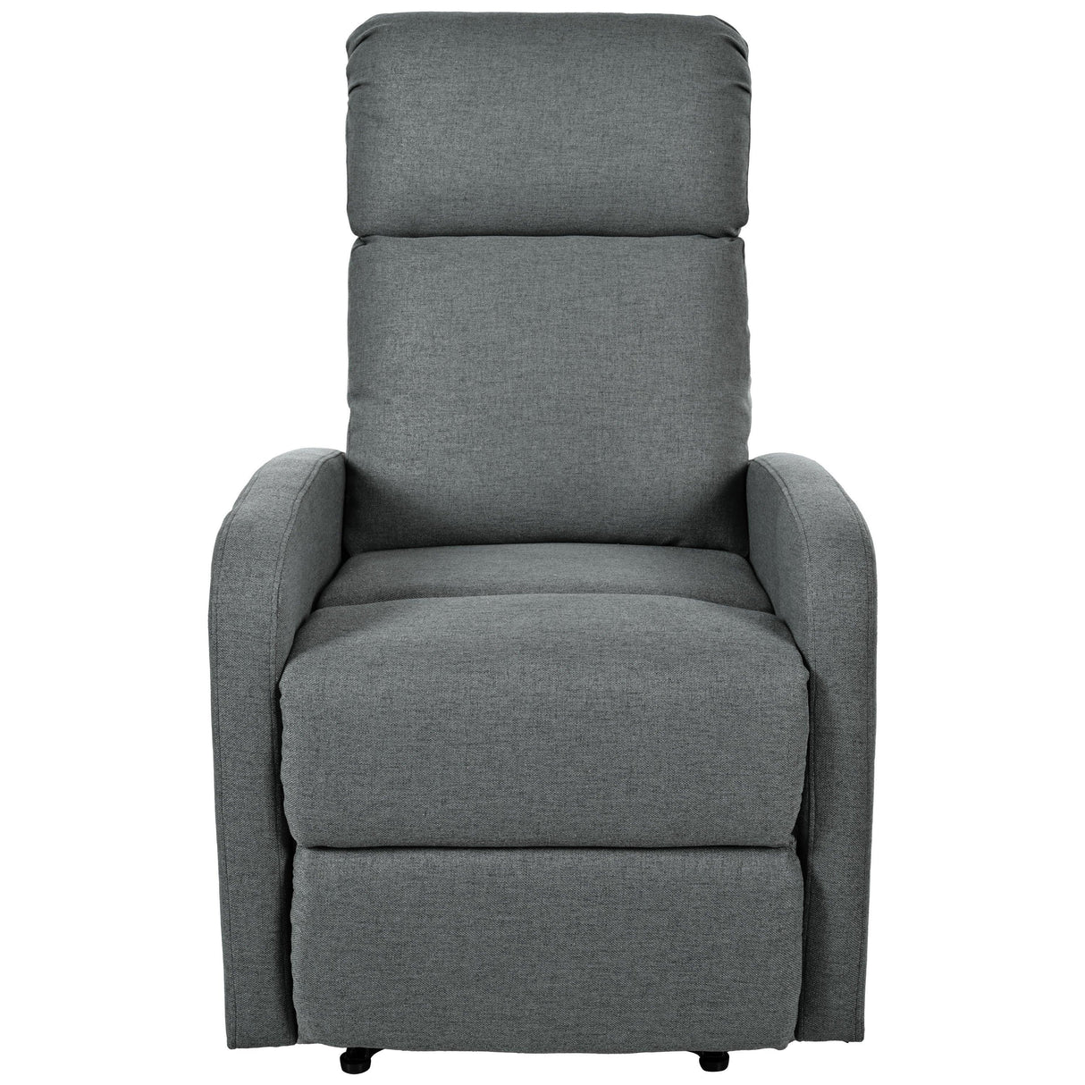 Manual Adjustable Recliner Chair Charcoal Polyester Upholstery - Omega Lifestyles