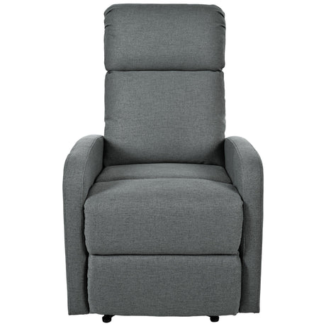 Manual Adjustable Recliner Chair Charcoal Polyester Upholstery - Omega Lifestyles