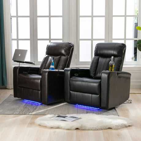 Electric Power Recliner Chair With Storage Cupholders Tray - Omega Lifestyles