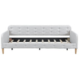 Twin Upholstered Linen Fabric Daybed With Wood Frame - Omega Lifestyles