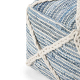 Square Fabric Pouf Ottoman With Diamond Stitching - Omega Lifestyles