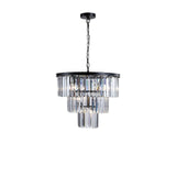 Luxury 3-Tier Crystal Chandelier Black Iron Pendant Light - Omega Lifestyles