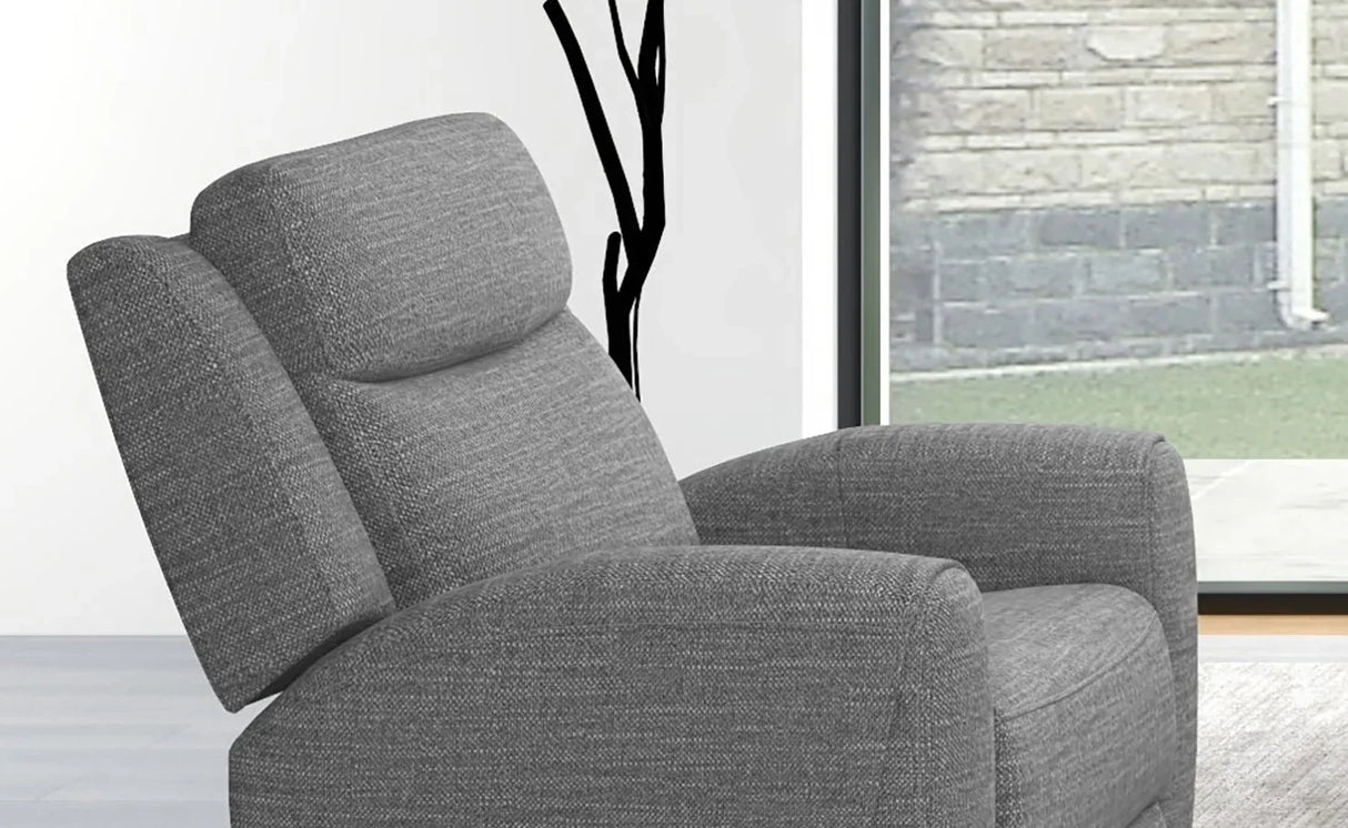 Contemporary Manual Recliner High Density Foam Gray Seating - Omega Lifestyles