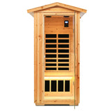 Far Infrared Old Fir Outdoor One-Person Sauna Room - Omega Lifestyles